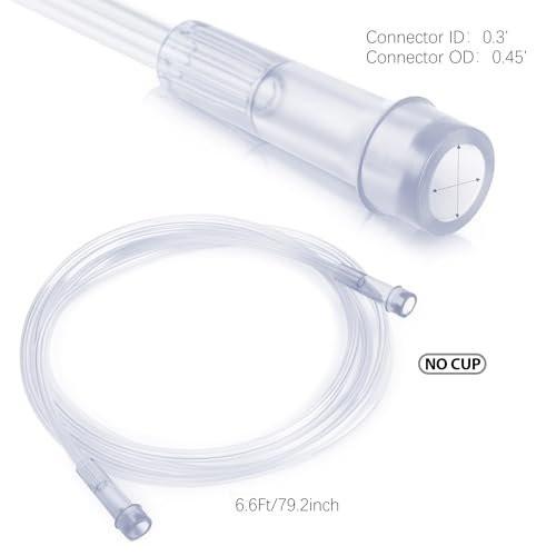ANSNF 2er-Pack Sauerstoffmaske für Erwachsene mit 2 m Schlauch und verstellbarem elastischem Band – Größe M+L (Transparent) – OHNE BECHER