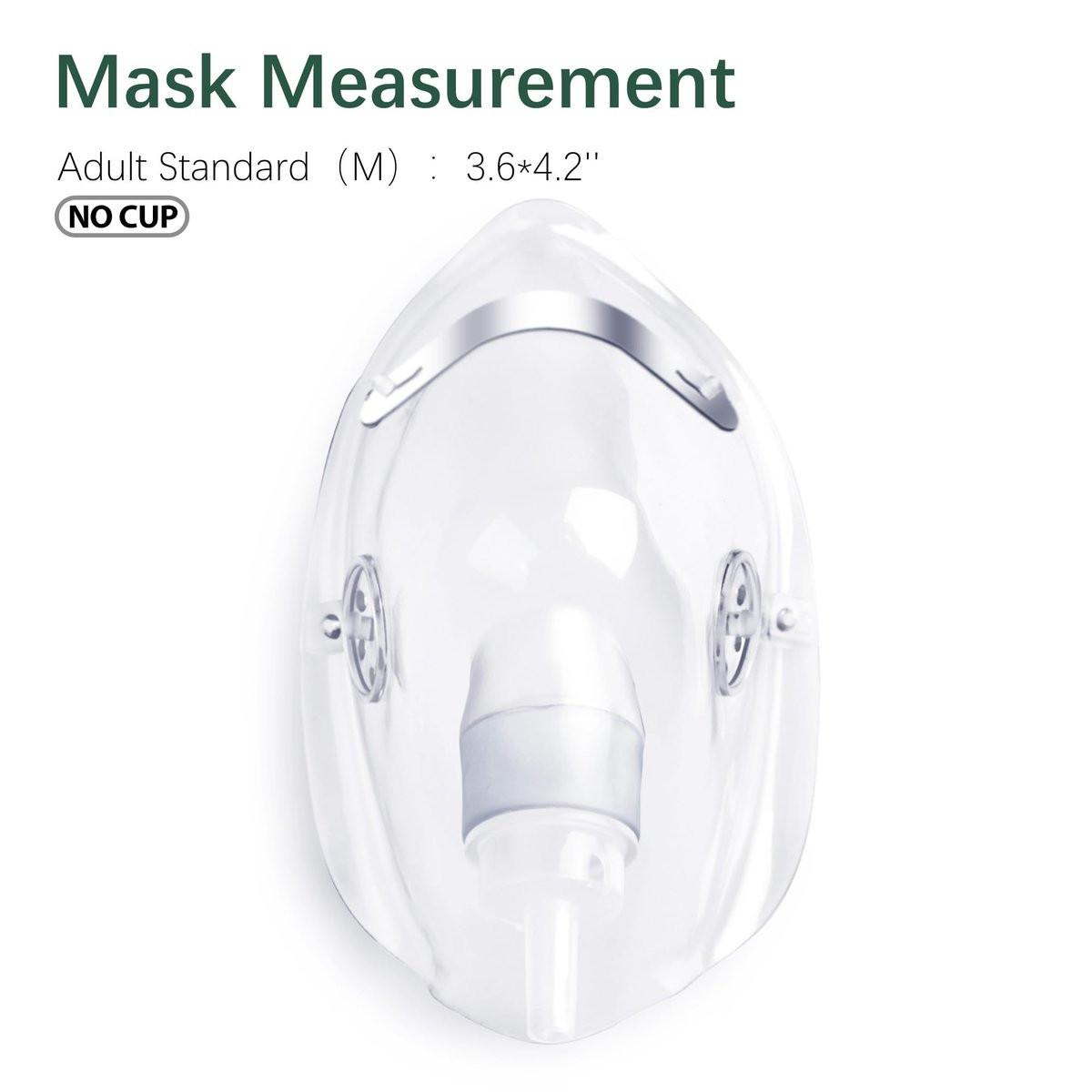 ANSNF 2er-Pack Sauerstoffmaske für Erwachsene mit 2 m Schlauch und verstellbarem elastischem Band – Größe M+L (Transparent) – OHNE BECHER