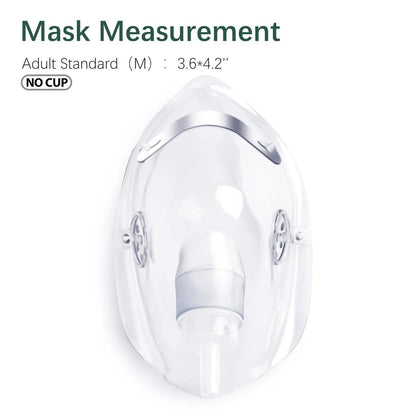 ANSNF 2er-Pack Sauerstoffmaske für Erwachsene mit 2 m Schlauch und verstellbarem elastischem Band – Größe M+L (Transparent) – OHNE BECHER