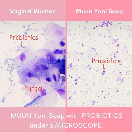 Muun Peach Yoni Seifenbar - Pack mit 3 Stück, pH-Balance mit Probiotika & natürlichen Inhaltsstoffen - Sanfte Reinigungsformel beseitigt Geruch für vaginale Gesundheit - Intimwaschung
