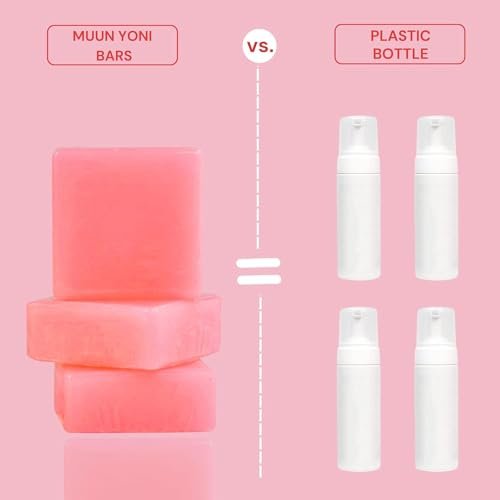 Muun Peach Yoni Seifenbar - Pack mit 3 Stück, pH-Balance mit Probiotika & natürlichen Inhaltsstoffen - Sanfte Reinigungsformel beseitigt Geruch für vaginale Gesundheit - Intimwaschung