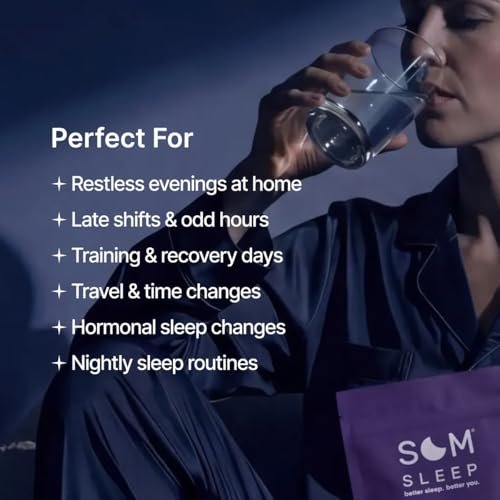 Som Sleep, Erholsamer Schlaf Pulvermischung mit Melatonin, Magnesium, Vitamin B6, L-Theanin & GABA – Vegan, Zuckerfrei, Keto-freundlich – Kirsche, 10er-Pack