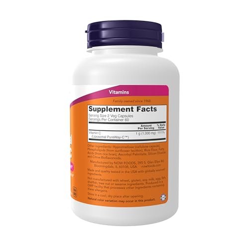 NOW Supplements Liposomales Vitamin C – Immun- und Kollagenunterstützung, 120 vegane Kapseln