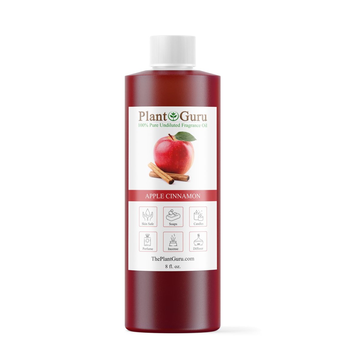 Plant Guru Apple Zimt Duftöl 240 ml – Aromatherapie, Duftöl für DIY Seife, Kerzen, Badebomben, Reed Diffuser