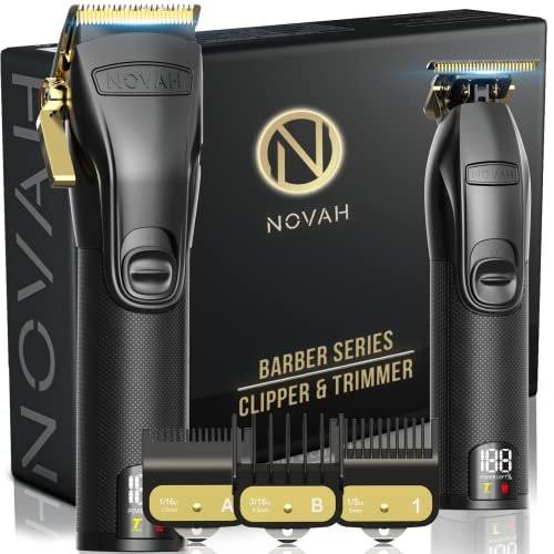 Novah® Professionelle Haarschneidemaschine für Herren - Kabelloser Haarschneider & Trimmer Set - Gold