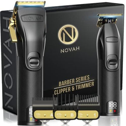Novah® Professionelle Haarschneidemaschine für Herren - Kabelloser Haarschneider & Trimmer Set - Gold