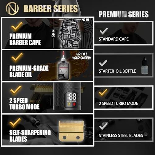 Novah® Professionelle Haarschneidemaschine für Herren - Kabelloser Haarschneider & Trimmer Set - Gold