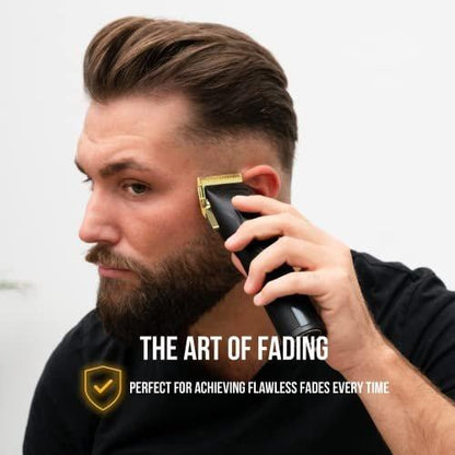 Novah® Professionelle Haarschneidemaschine für Herren - Kabelloser Haarschneider & Trimmer Set - Gold