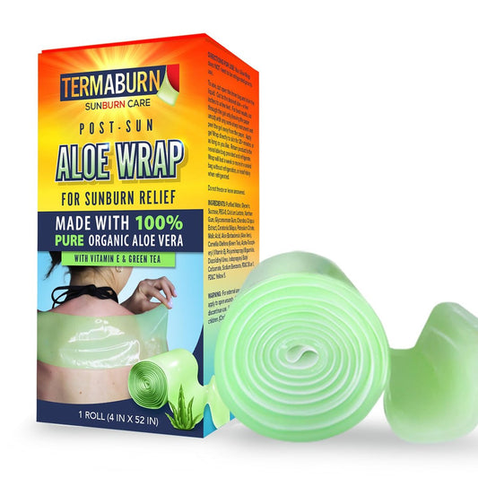 TermaBurn Tragbares Aloe-Wrap für Sonnenbrandlinderung: Krankenhaus-inspirierte Hydrogel-Nachsorge | Zweite-Haut-Pflege, die trockene, schälende, gereizte Haut kühlt, beruhigt und mit Feuchtigkeit versorgt