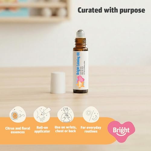 Bright Calming Oil von Bright Autism - Beruhigendes Öl für Kinder zur Stresslinderung - Natürliches Schlafmittel, sanfte organische Roll-On-Mischung 10ml - Perfekt für die Schlafenszeit-Routine Ihres Kindes