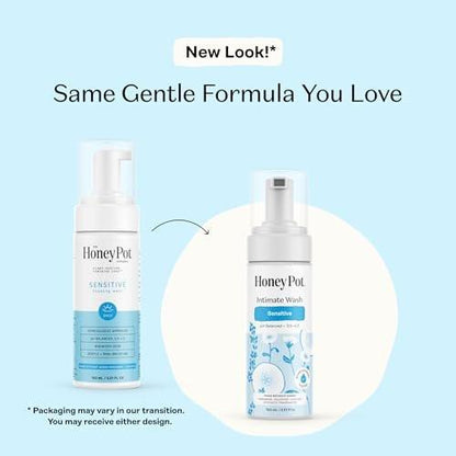 The Honey Pot Company - Sensitive Intimwaschgel - Kräuterinfusion - pH-ausgeglichene, pflanzliche Naturpflege - 163 ml