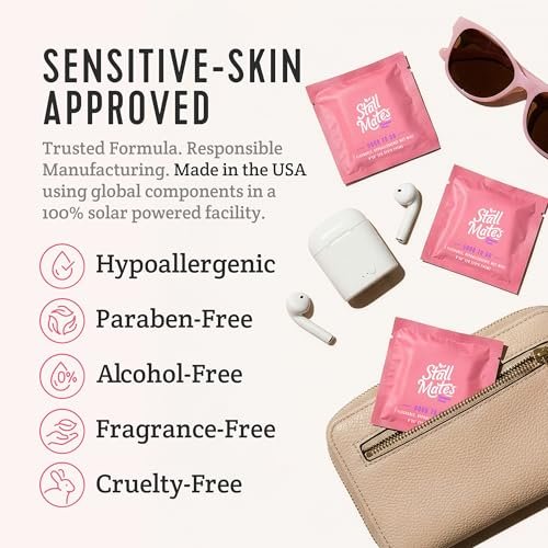 Stall Mates Feminine Fresh - Spültücher, einzeln verpackt, pH-neutral, unparfümiert, mit Sonnenblume, Rosmarin und Aloe (30 einzeln verpackte Feuchttücher)