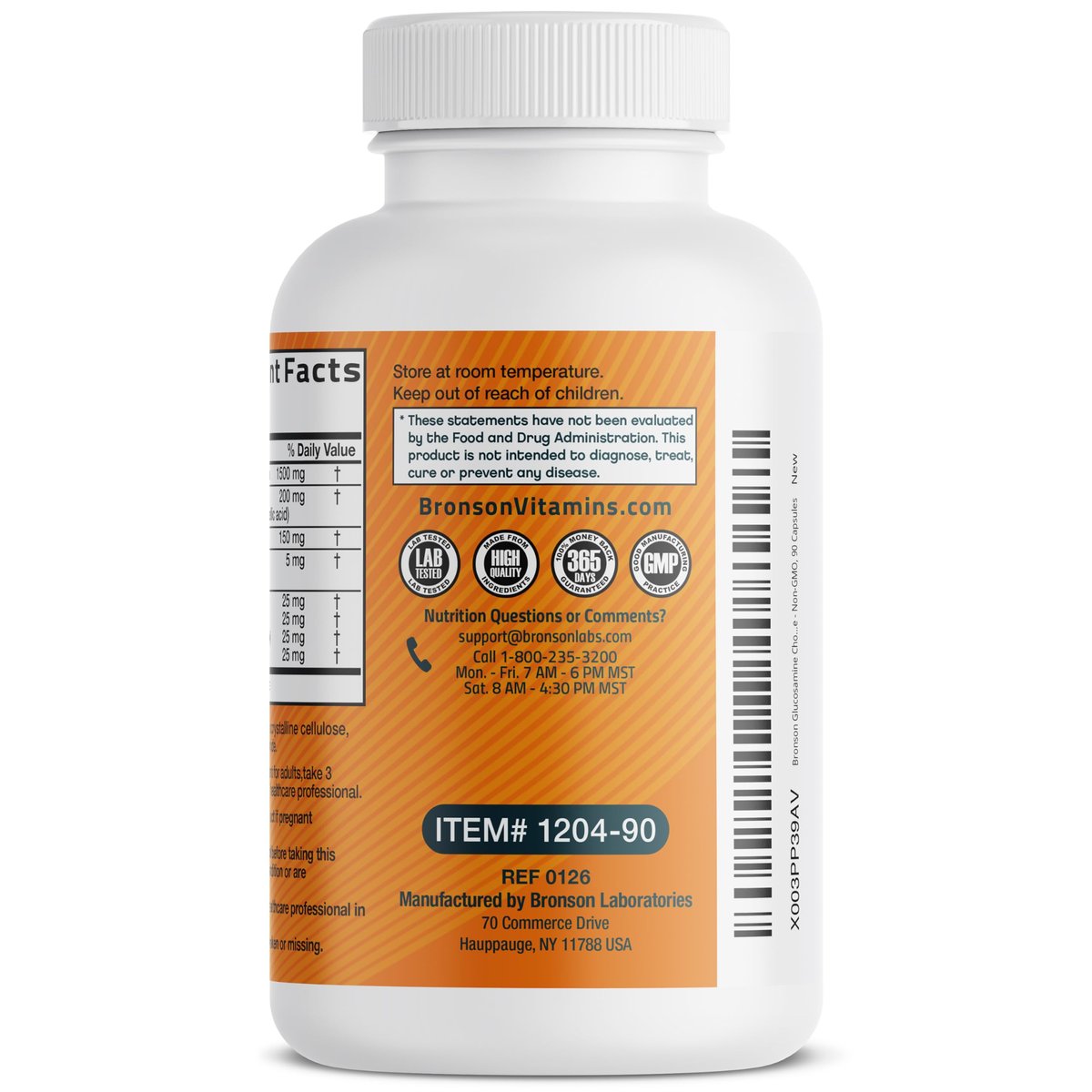 Bronson Glucosamin Chondroitin Curcumin & MSM – Fortschrittliche Gelenk- und Knorpelformel, Unterstützt gesunde Gelenke, Beweglichkeit & Knorpel – Non-GMO, 90 Kapseln