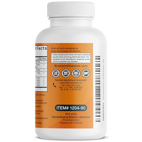Bronson Glucosamin Chondroitin Curcumin & MSM – Fortschrittliche Gelenk- und Knorpelformel, Unterstützt gesunde Gelenke, Beweglichkeit & Knorpel – Non-GMO, 90 Kapseln