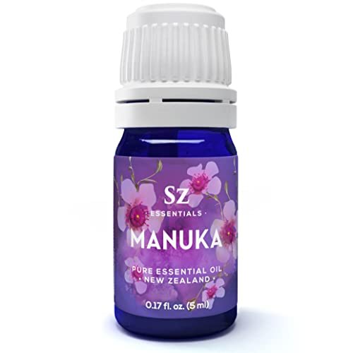 Sz Essentials - Manuka Öl - Neuseeland - 100% rein und natürlich, unverdünnt - Fördert natürliche Entspannung mit beruhigendem, frischem und erdigem Aroma - 0,17 fl oz (5ml)