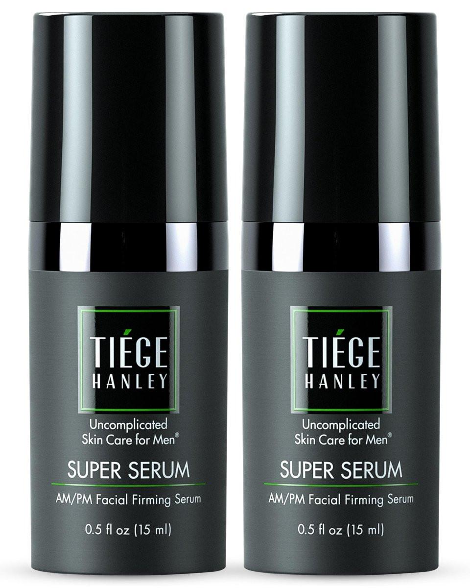 Tiege Hanley Anti-Aging Gesichtsserum für Männer – Super Serum mit Peptiden, Retinylpalmitat und Natriumhyaluronat zur Straffung der Haut und Reduzierung von feinen Linien, 0,5 Fl Oz, 2er-Pack