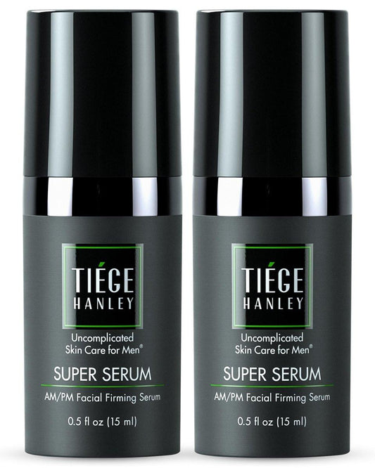 Tiege Hanley Anti-Aging Gesichtsserum für Männer – Super Serum mit Peptiden, Retinylpalmitat und Natriumhyaluronat zur Straffung der Haut und Reduzierung von feinen Linien, 0,5 Fl Oz, 2er-Pack
