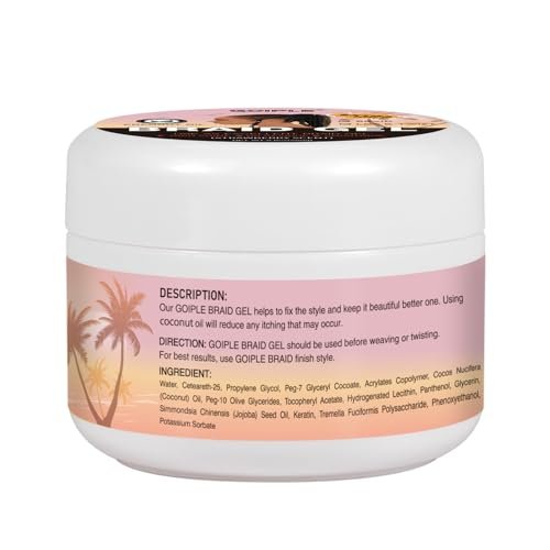 Extra Starker Styling Gel und Mousse für Zöpfe, Twists, Locs, Cornrows – Frizz-Kontrolle, Glättung & Edge Control mit Rosmarin-Haarwachstumsöl (Bonus: Haarkämme, Haube, Clips)