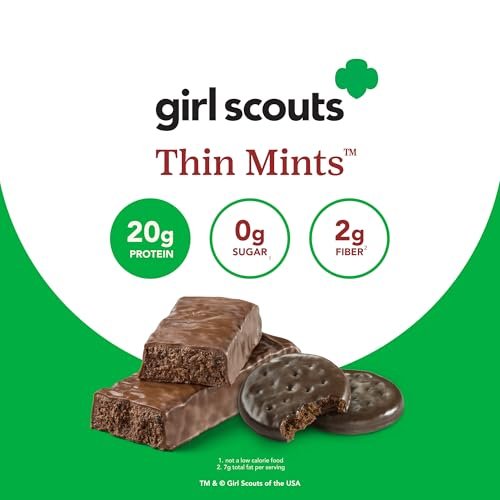 think! Proteinriegel – Dünne Minz-Girl-Scouts-Geschmack, glutenfrei, koscher, 10er-Pack (2,1 Unzen pro Riegel)