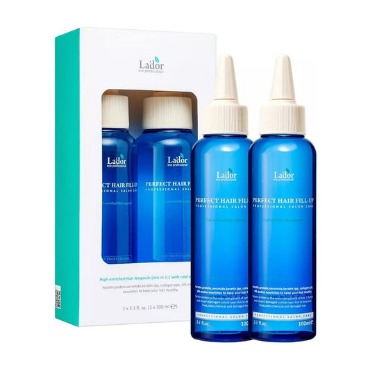 LA'DOR Perfect Hair Fill-Up Filler Duo 100+100 ml – 3-Sekunden-Tiefenpflegemaske, spendet Feuchtigkeit und stellt gesunden Glanz wieder her, normalisiert pH-Wert, mit Keratin und Kollagen