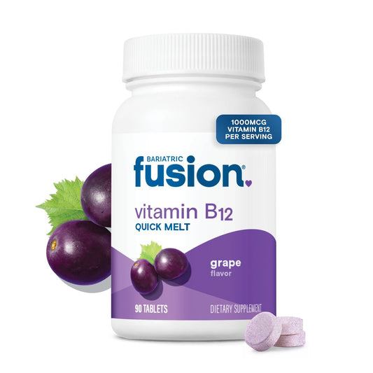 Bariatric Fusion Vitamin B12 1000 µg Sublingual-Schmelztabletten | Traubengeschmack | Vitamin B12 zum Zergehenlassen unter der Zunge mit Folsäure | Zuckerfrei | Methylcobalamin | 90 Stück