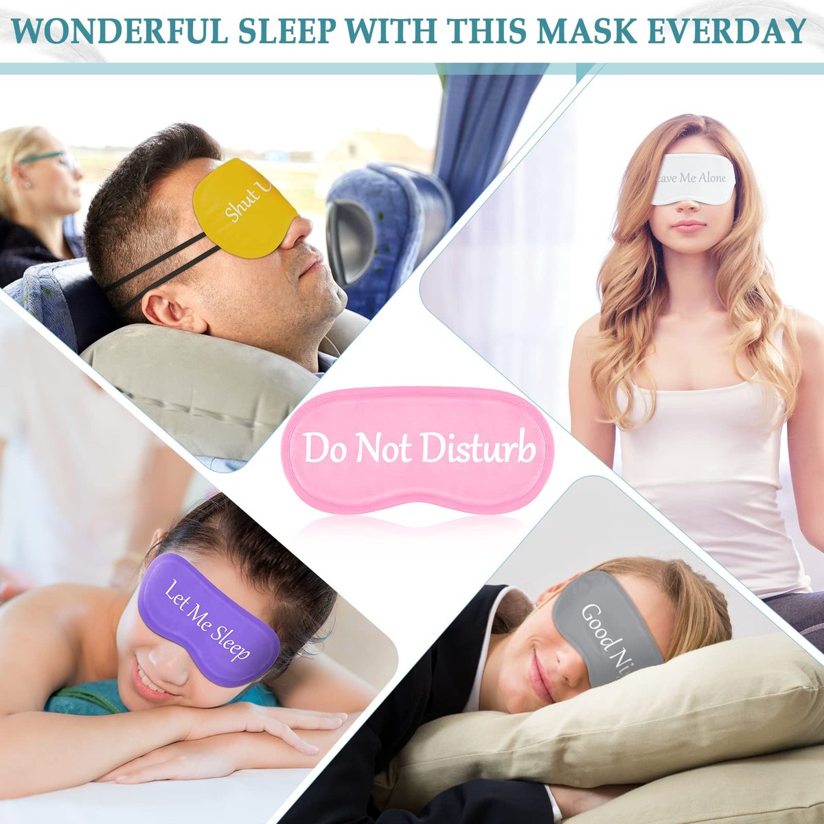Eurzom 20er-Pack Lustige Schlafmasken mit verstellbarem Riemen, Schlaf-Brille für Nacht, für Spa, Frauen, Männer, Erwachsene, Pyjama-Party-Geschenke (Frische Farben)