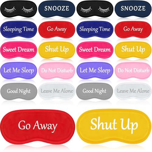 Eurzom 20er-Pack Lustige Schlafmasken mit verstellbarem Riemen, Schlaf-Brille für Nacht, für Spa, Frauen, Männer, Erwachsene, Pyjama-Party-Geschenke (Frische Farben)