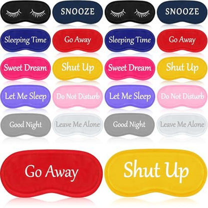 Eurzom 20er-Pack Lustige Schlafmasken mit verstellbarem Riemen, Schlaf-Brille für Nacht, für Spa, Frauen, Männer, Erwachsene, Pyjama-Party-Geschenke (Frische Farben)