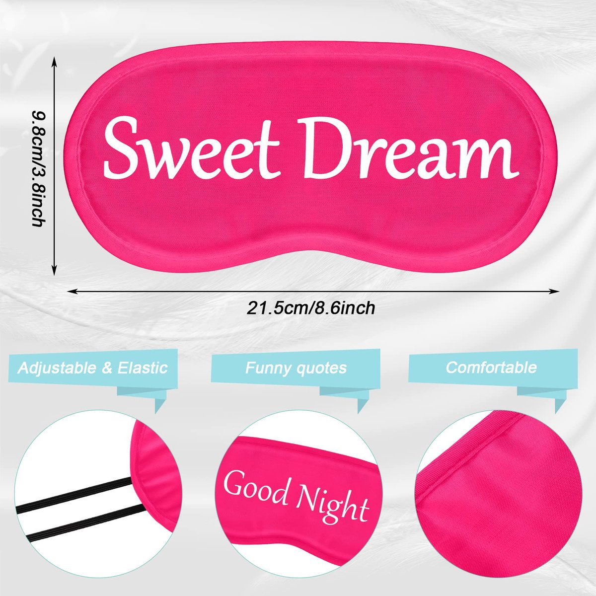 Eurzom 20er-Pack Lustige Schlafmasken mit verstellbarem Riemen, Schlaf-Brille für Nacht, für Spa, Frauen, Männer, Erwachsene, Pyjama-Party-Geschenke (Frische Farben)