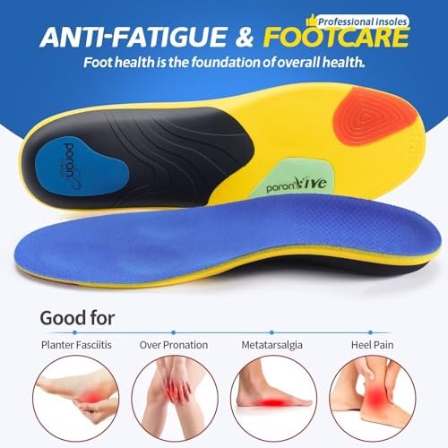 TANSTC Einlagen bei Plantarfasziitis für Männer und Frauen – Mittlere Fußgewölbeunterstützung, Stoßdämpfung, Schmerzlinderung bei Plattfüßen, für Arbeitsschuhe, XL (Herren 10-12 / Damen 12-14)