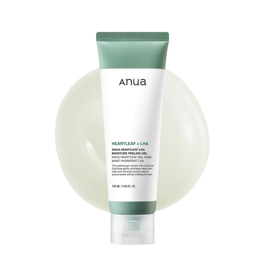 Anua Heartleaf LHA Feuchtigkeits-Peeling Gel – Sanfte Gesichtspeeling, Porenpflege, abgestorbene Hautzellen, natürliche Cellulose, beruhigend & feuchtigkeitsspendend, Koreanische Hautpflege, 120 ml