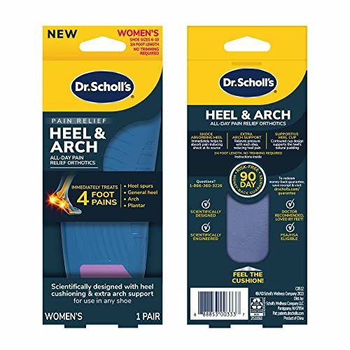 Dr. Scholl's Fersen- und Fußgewölbe-Stütz-Einlegesohlen für ganztägige Schmerzlinderung, ¾-Längen Schuh-Einlagen, Damen Größe 6-10, 1 Paar