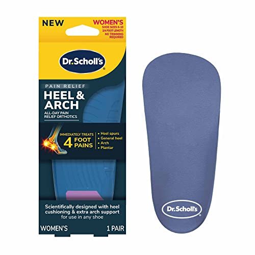 Dr. Scholl's Fersen- und Fußgewölbe-Stütz-Einlegesohlen für ganztägige Schmerzlinderung, ¾-Längen Schuh-Einlagen, Damen Größe 6-10, 1 Paar