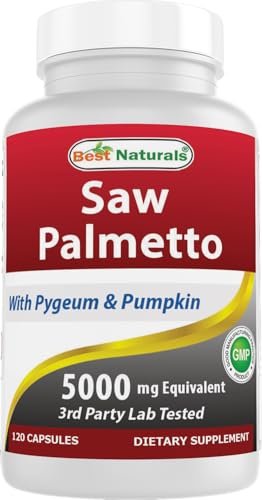 Best Naturals Sägepalme 10:1 Extrakt Prostatakomplex für Männer – 120 Kapseln – Mit Pygeum Rinde 4:1 Extrakt und Kürbiskernpulver