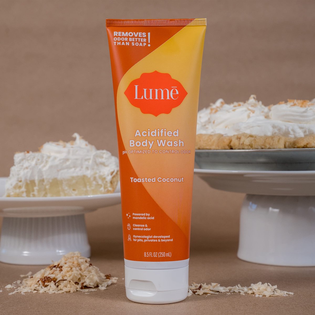 Lume Acidified Body Wash – 24-Stunden-Geruchskontrolle – Entfernt Gerüche besser als Seife – Feuchtigkeitsspendende Formel – Ohne SLS oder Parabene – Von Gynäkologen entwickelt – 8,5 Unzen (Toasted Coconut)