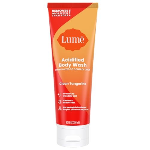 Lume Acidified Body Wash – 24h Geruchskontrolle – Entfernt Gerüche besser als Seife – Feuchtigkeitsspendend – SLS-frei, parabenfrei – Für empfindliche Haut geeignet – 240 ml (Clean Tangerine)
