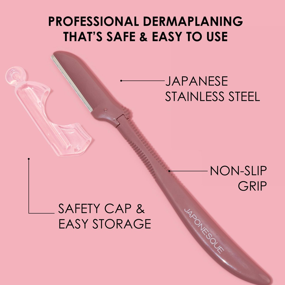 JAPONESQUE Präzisions-Dermaplaner für das Gesicht – 2er-Pack mit 6 Klingen, Rasierer für Augenbrauen und Gesichtsbehaarung für Damen und Herren, 2er-Pack, 6 Stück