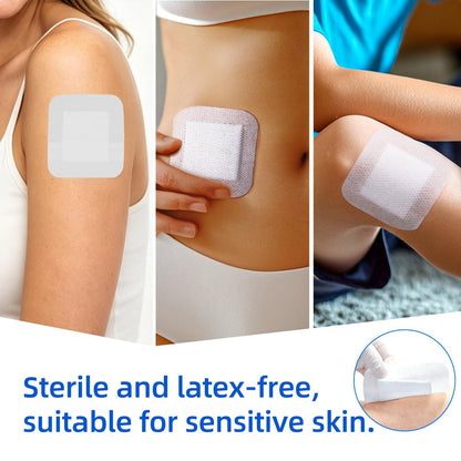 Niceful 50er-Pack Klebeverband mit Gaze 10x10 cm, wasserabweisende Wundauflage, steril & saugfähig, medizinische Klebepads, Erste-Hilfe-Pads FSA-berechtigt