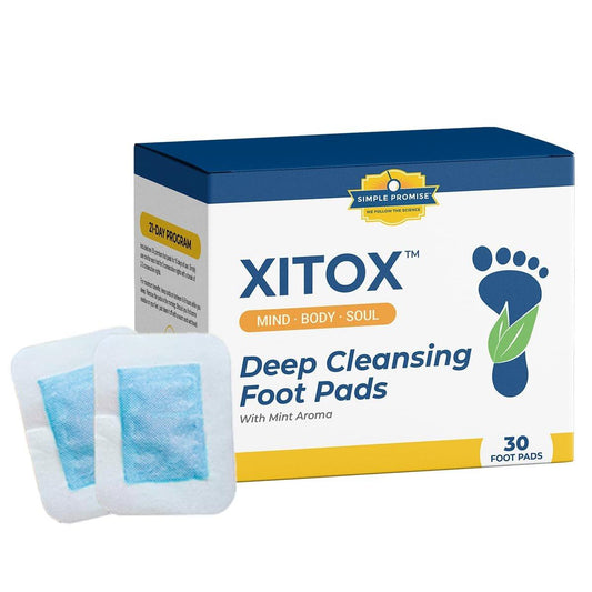 Simple Promise Xitox Fußpflaster, Kräuter-Fußpflaster für die Nachtroutine, revitalisiert den Körper für erholsamen Schlaf, enthält Bambusessig & Turmalin, einfache Haftanwendung, 30 Stück