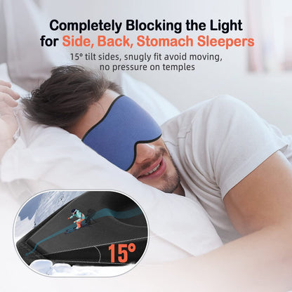 LitBear Schlafmaske – Lichtblockierende Augenmaske für Frauen und Männer, Seiten- und Rückenschläfer, 3D-Komfortmaske mit verstellbarem Band für Reisen