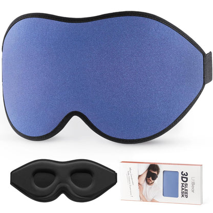 LitBear Schlafmaske – Lichtblockierende Augenmaske für Frauen und Männer, Seiten- und Rückenschläfer, 3D-Komfortmaske mit verstellbarem Band für Reisen
