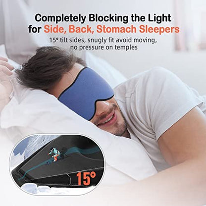 LitBear Schlafmaske – Lichtblockierende Augenmaske für Frauen und Männer, Seiten- und Rückenschläfer, 3D-Komfortmaske mit verstellbarem Band für Reisen