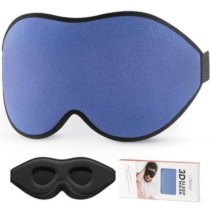 LitBear Schlafmaske – Lichtblockierende Augenmaske für Frauen und Männer, Seiten- und Rückenschläfer, 3D-Komfortmaske mit verstellbarem Band für Reisen