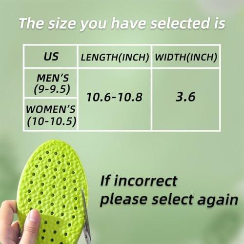 Einlegesohlen für Männer Frauen, Memory Foam Einlagen, Ersatz-Schuheinlagen für optimale Stoßdämpfung und Fußentlastung, verhindert Fußgeruch (Herren 9-9.5 / Damen 10-10.5)