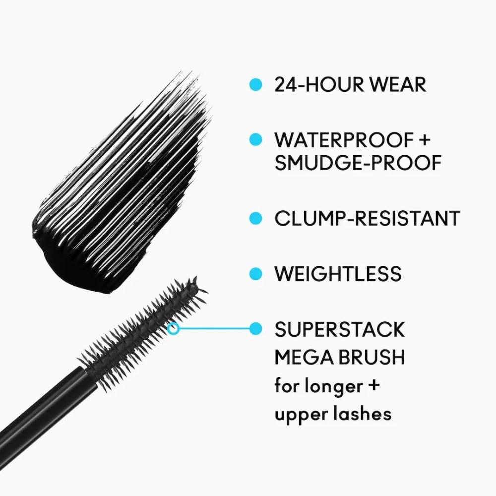 MAC Stack Superstack Mega Brush Waterproof Mascara – Black Stack, 0,41 oz