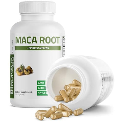 Bronson Maca Wurzel Lepidium Meyenii – 120 Kapseln, Nicht-GMO, Vegetarisch
