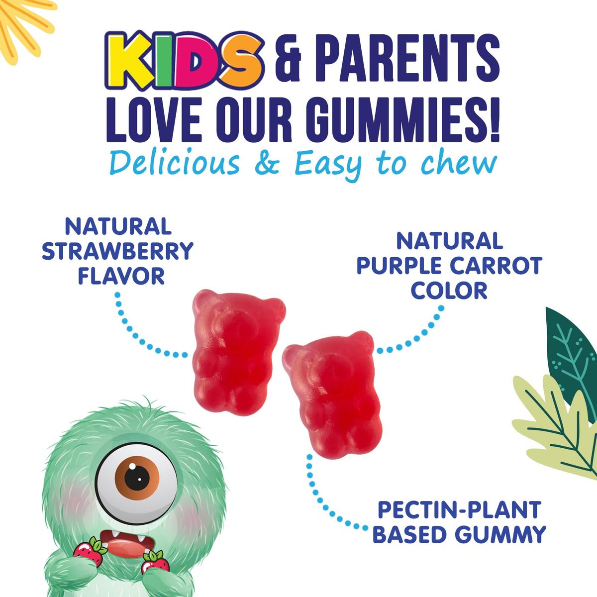 Ballaststoff-Gummis für Kinder - 4g pro Portion - Tägliches Ballaststoff-Gummi-Supplement für Kinder - Lösliche Inulin-Präbiotikum-Gummis für Verdauungsgesundheit - Pflanzliche Unterstützung für Regelmäßigkeit & Verdauung - 120 Gummis