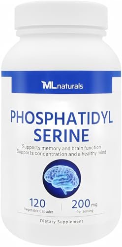 ML Naturals Phosphatidyl Serin 200 mg (pro Portion) – 120 pflanzliche Kapseln – Non-GMO – Unterstützt Gedächtnis & Gehirnfunktion