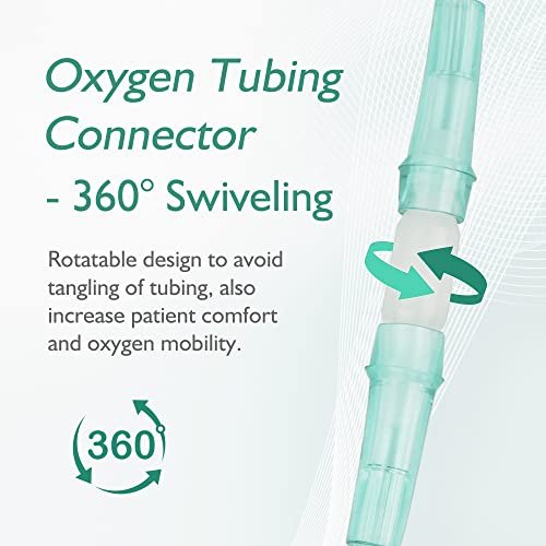 ANSNF Sauerstoffschlauch-Verbinder, 360° Drehverbinder für Sauerstoffkanüle, Vermeidung von Verwicklungen, Schlauch-Drehverbinder O2-Adapter (Weiß, 10er-Pack)