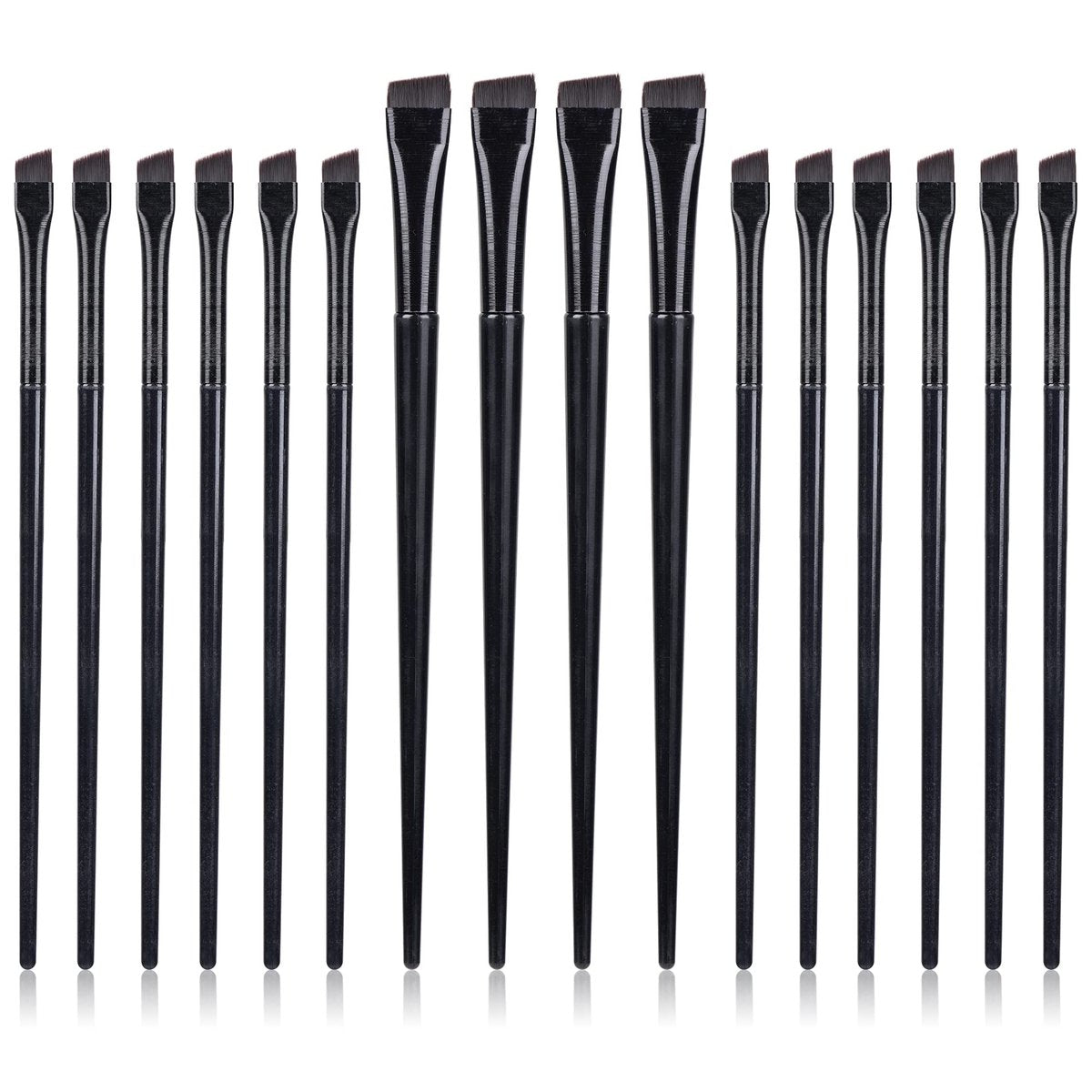 16-teiliges Augenbrauen- und Eyeliner-Pinselset – Feine, abgeschrägte und flache Pinsel für Make-up